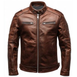 Premium Handcrafted Brown Full-Grain Leather Jacket for Men - D'Écrú Edition by Leather Ground
